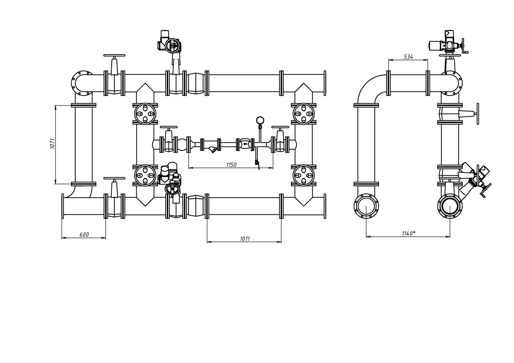 Водомерный узел - пример 4